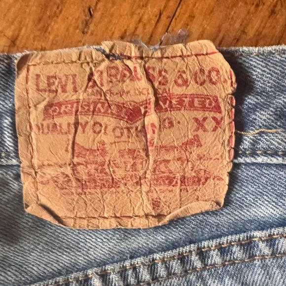 Upcycled Levi's Blue Tie-Dye Flare Jeans‎ - Picture 5 of 6